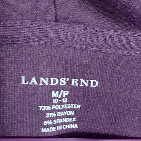 LANDS END Jersey Sweater Dress Purple Eggplant 3/4 Sleeve Medium Petite - Picture 11 of 13